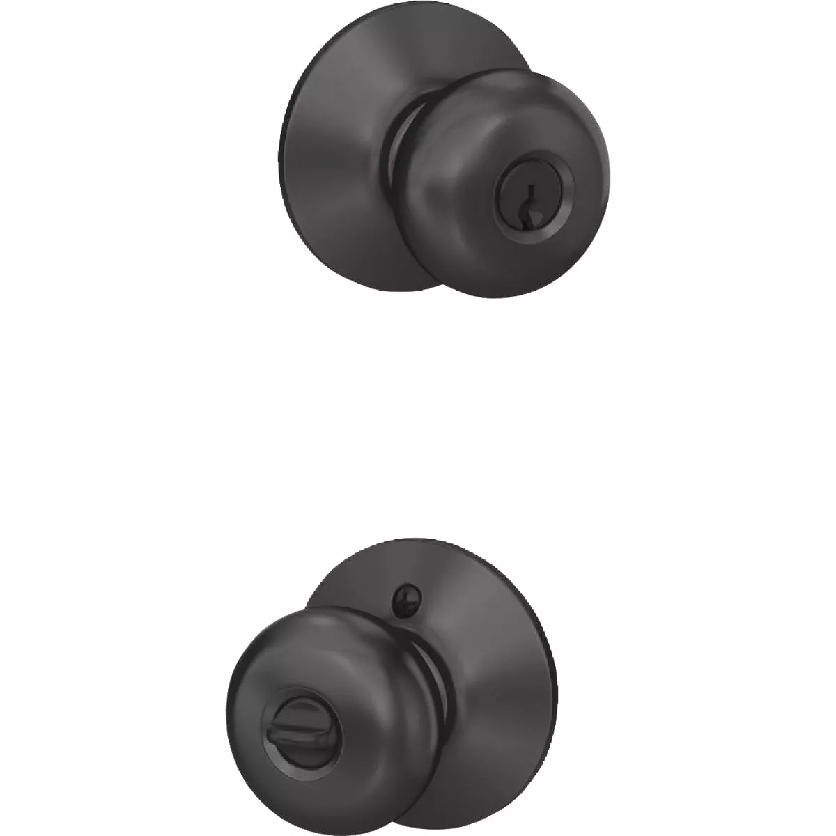 Schlage Plymouth Matte Black Knob Keyed Entry - photo 4