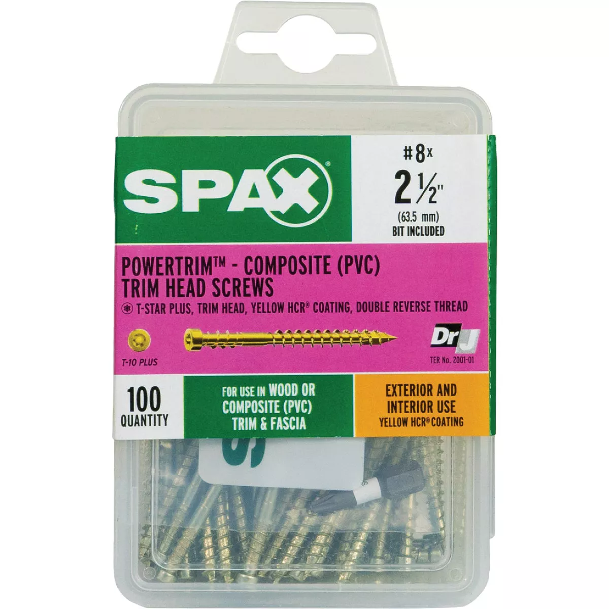 SPAX #8 x 2-1/2 In. T10 Plus Cylindrical Head HCR (Exterior Rated) Yellow Trim Screw (100 Ct.) - photo 6