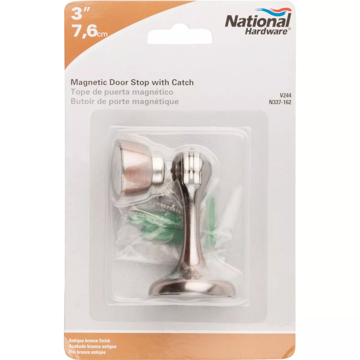 National Antique Bronze Magnetic Rigid Door Stop w/Catch - photo 2