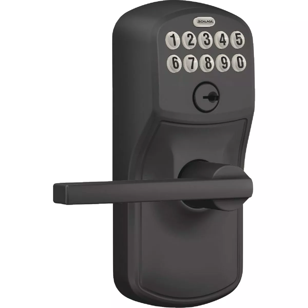Schlage Plymouth Matte Black Electronic Keypad Entry Latitude Lever ...