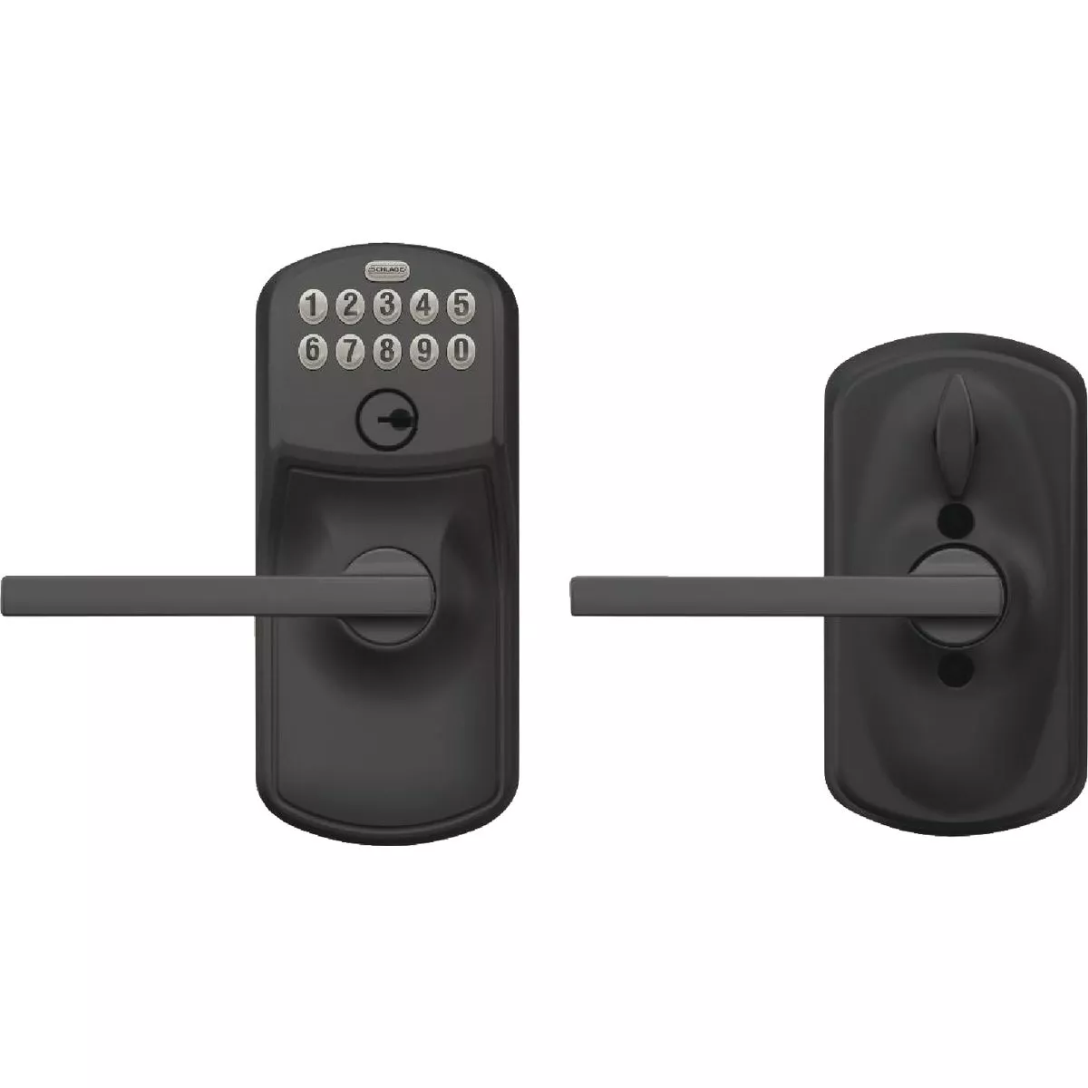 Schlage Plymouth Matte Black Electronic Keypad Entry Latitude Lever ...