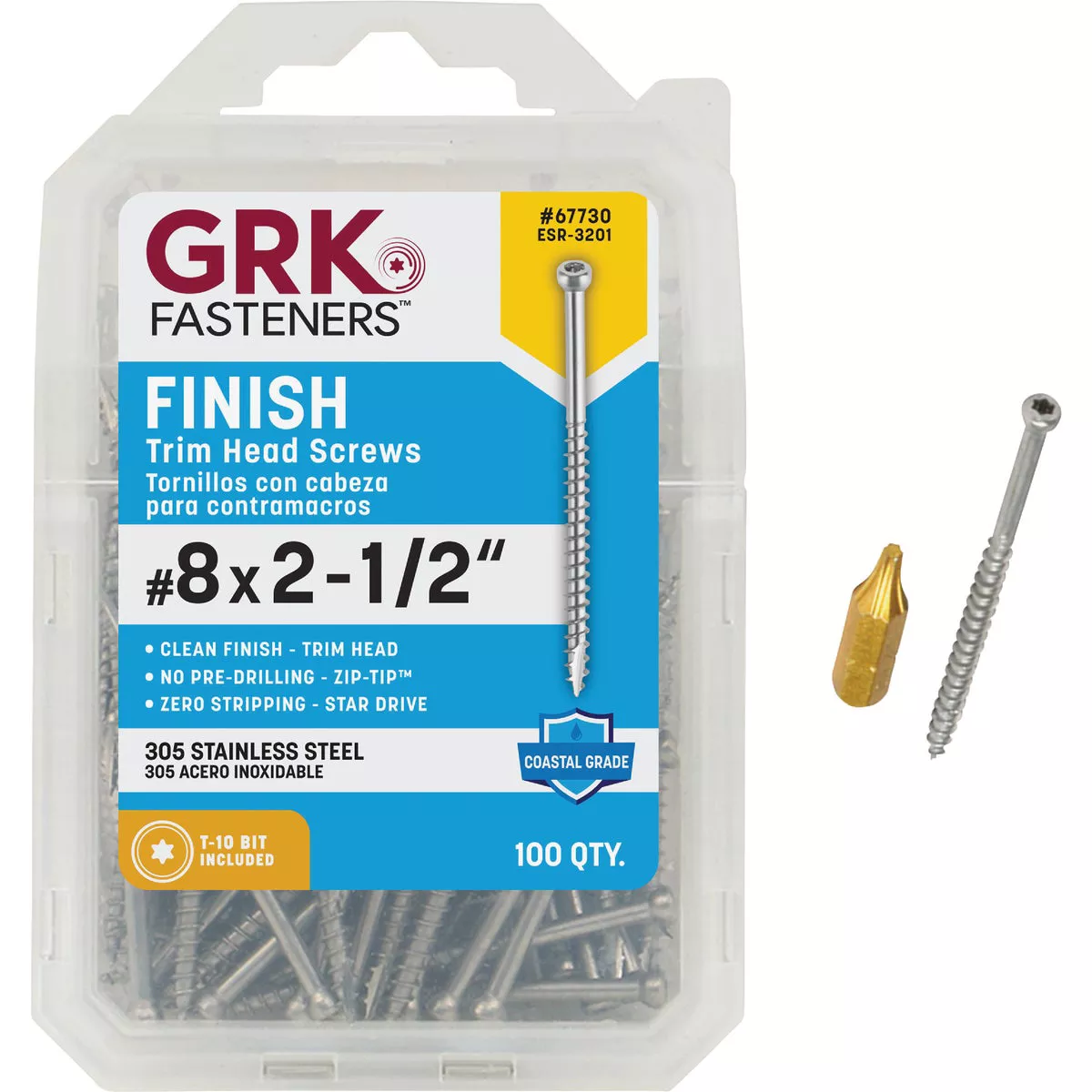 GRK #8 x 2-1/2 In. Star Drive Stainless Steel Trim Screw (100 Ct.) - photo 2