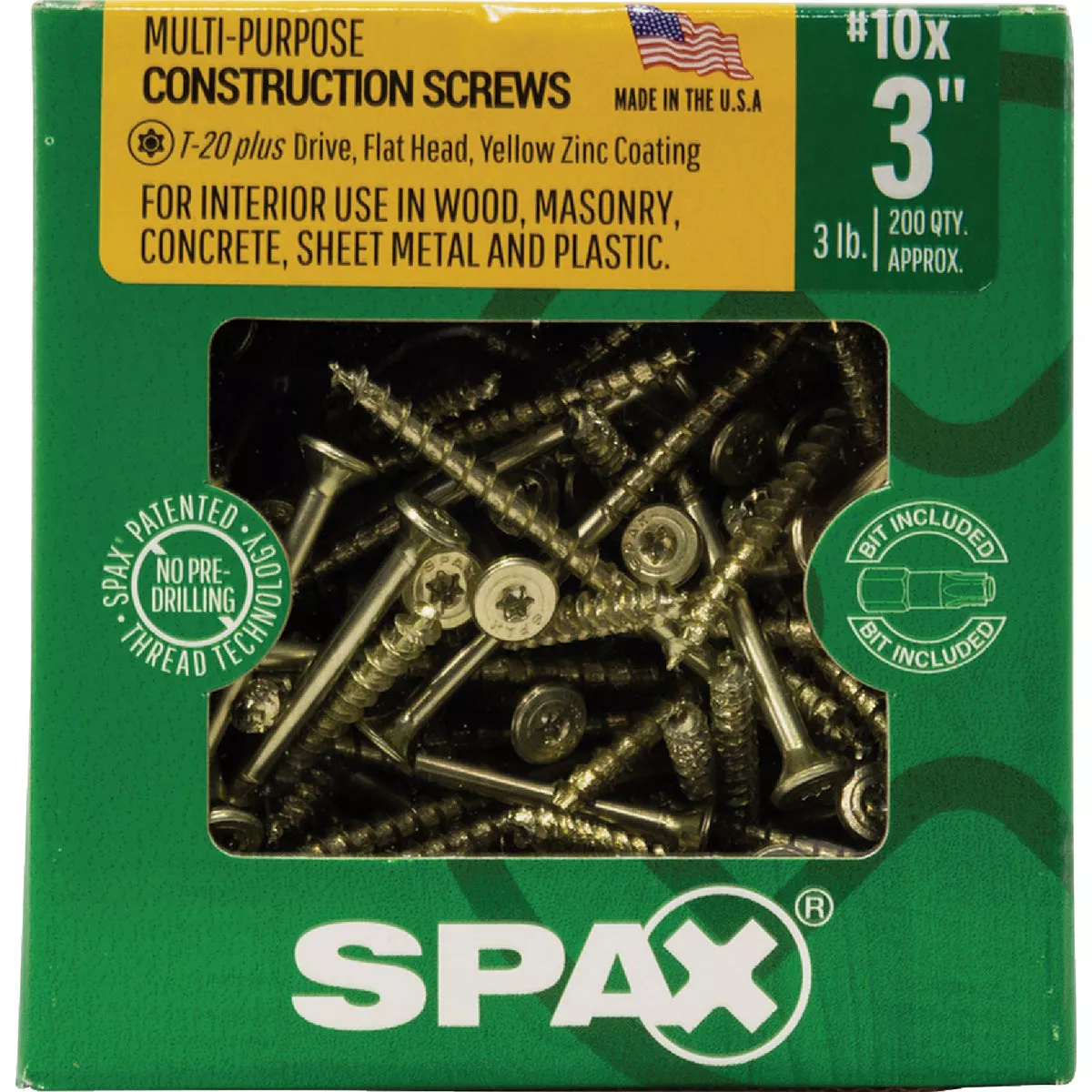 SPAX #10 x 3 In. T20 Plus Flat Head Yellow Zinc (Interior) Wood Screw (200 Ct.) - photo 4