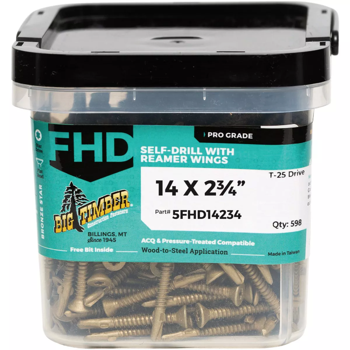 Big Timber #14 x 2-3/4 In. Flat Head Self-Drilling Wood to Metal Screw (5 Lb.)