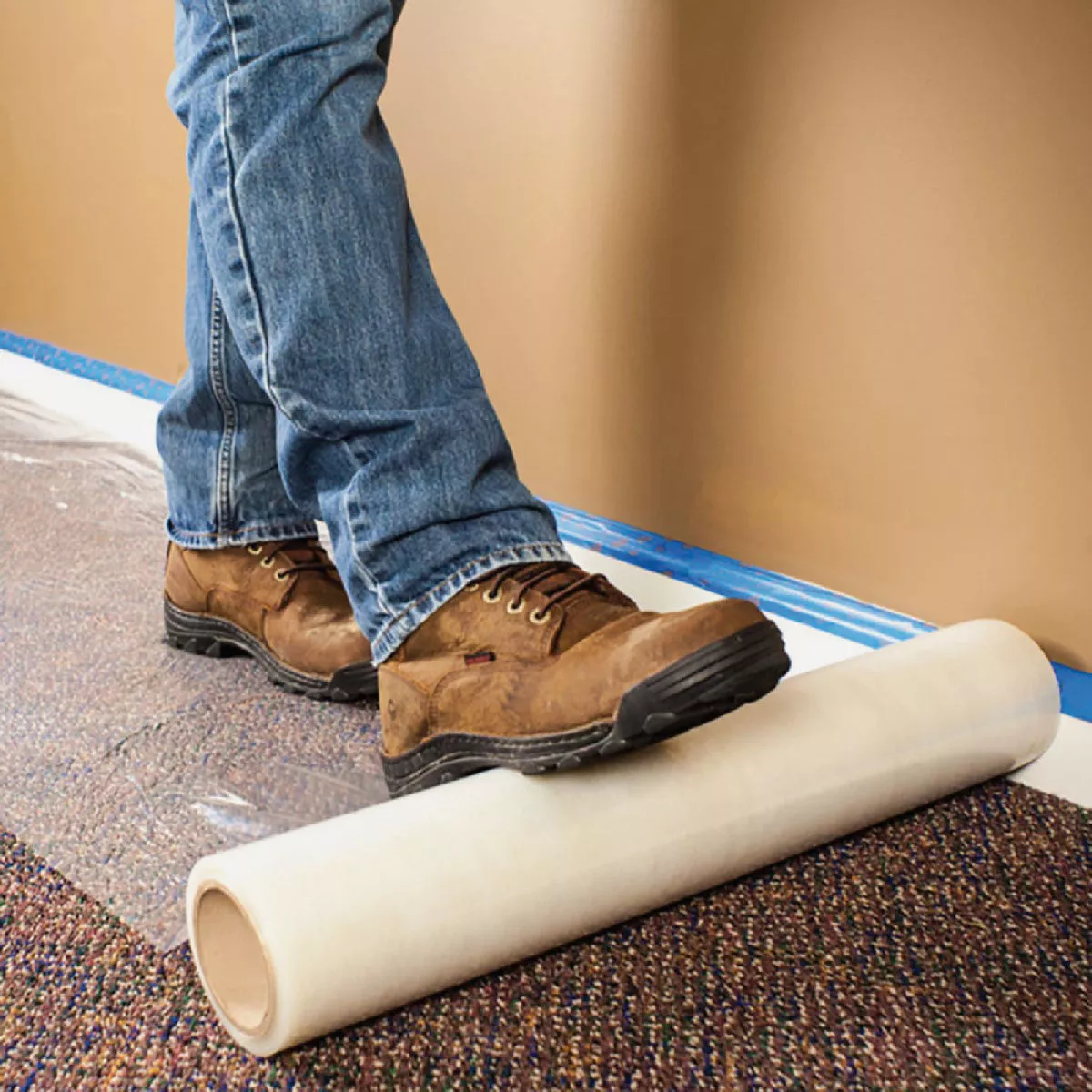 Surface Shields Carpet Shield 24 In. x 50 Ft. Self-Adhesive Film Floor Protector - photo 2