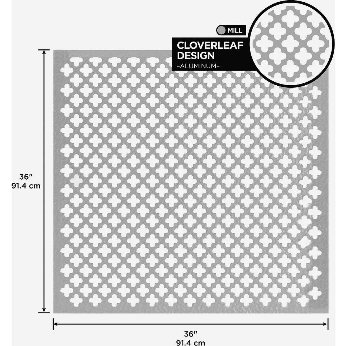 M-D Building Products 36 In. x 36 In. x .020 In. Mill Aluminum Sheet Cloverleaf - photo 2