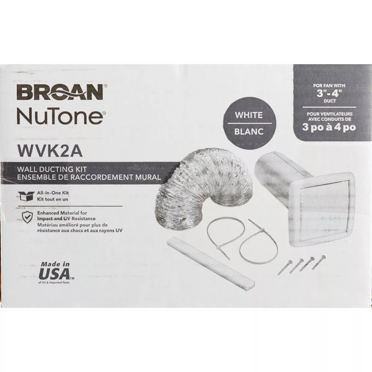 Broan-Nutone 3 In./4 In. Exhaust Fan Wall Vent Kit (8-Piece) - photo 2