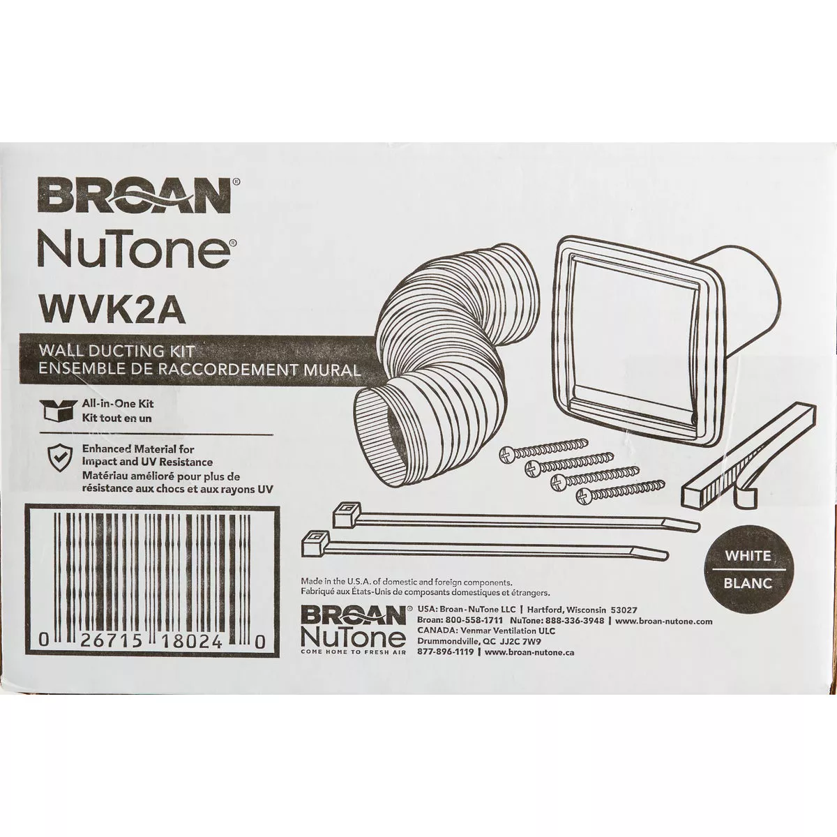 Broan-Nutone 3 In./4 In. Exhaust Fan Wall Vent Kit (8-Piece) - photo 3