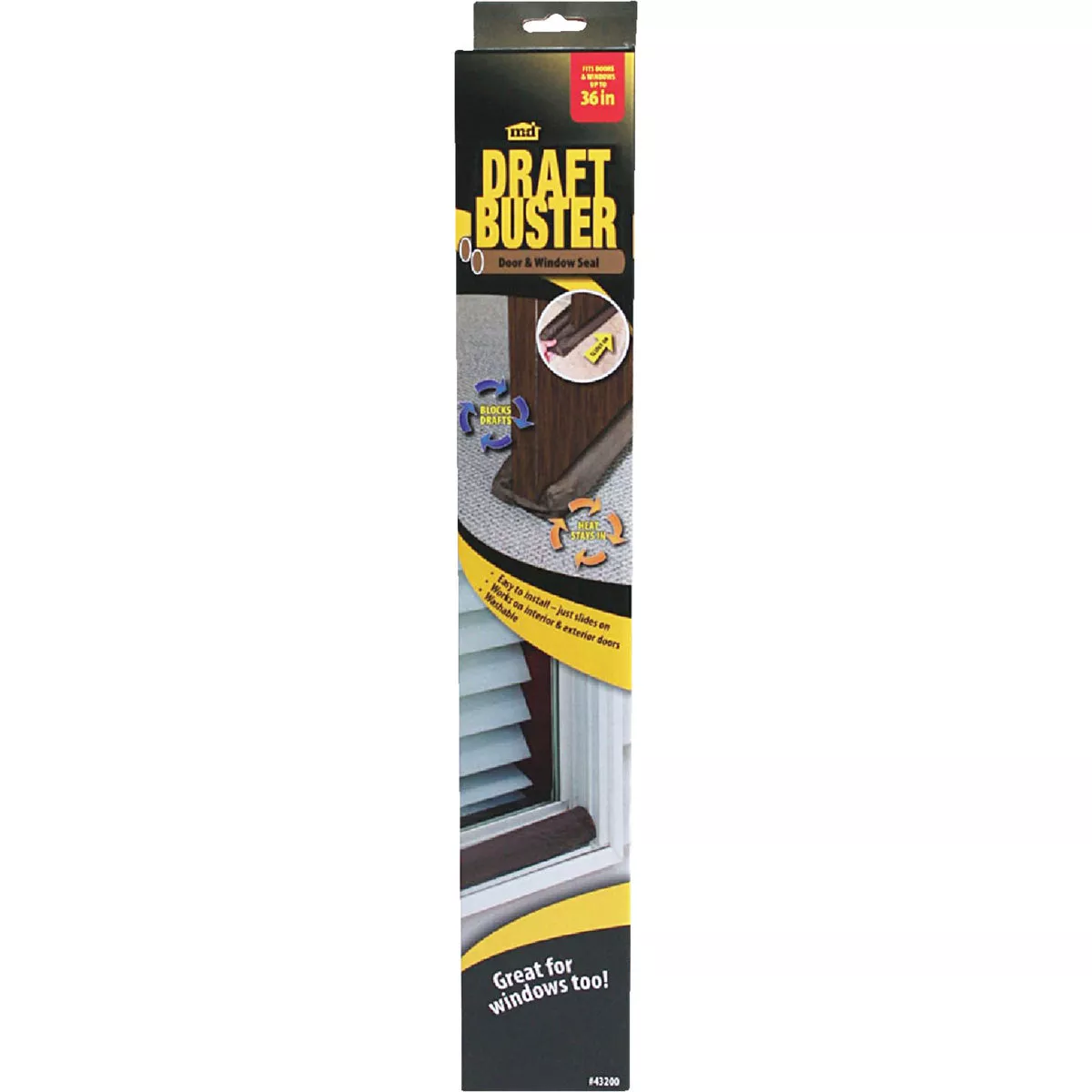 M-D Building Products 36 In. Brown Foam & Fabric Draft Buster Double Seal for Doors & Windows