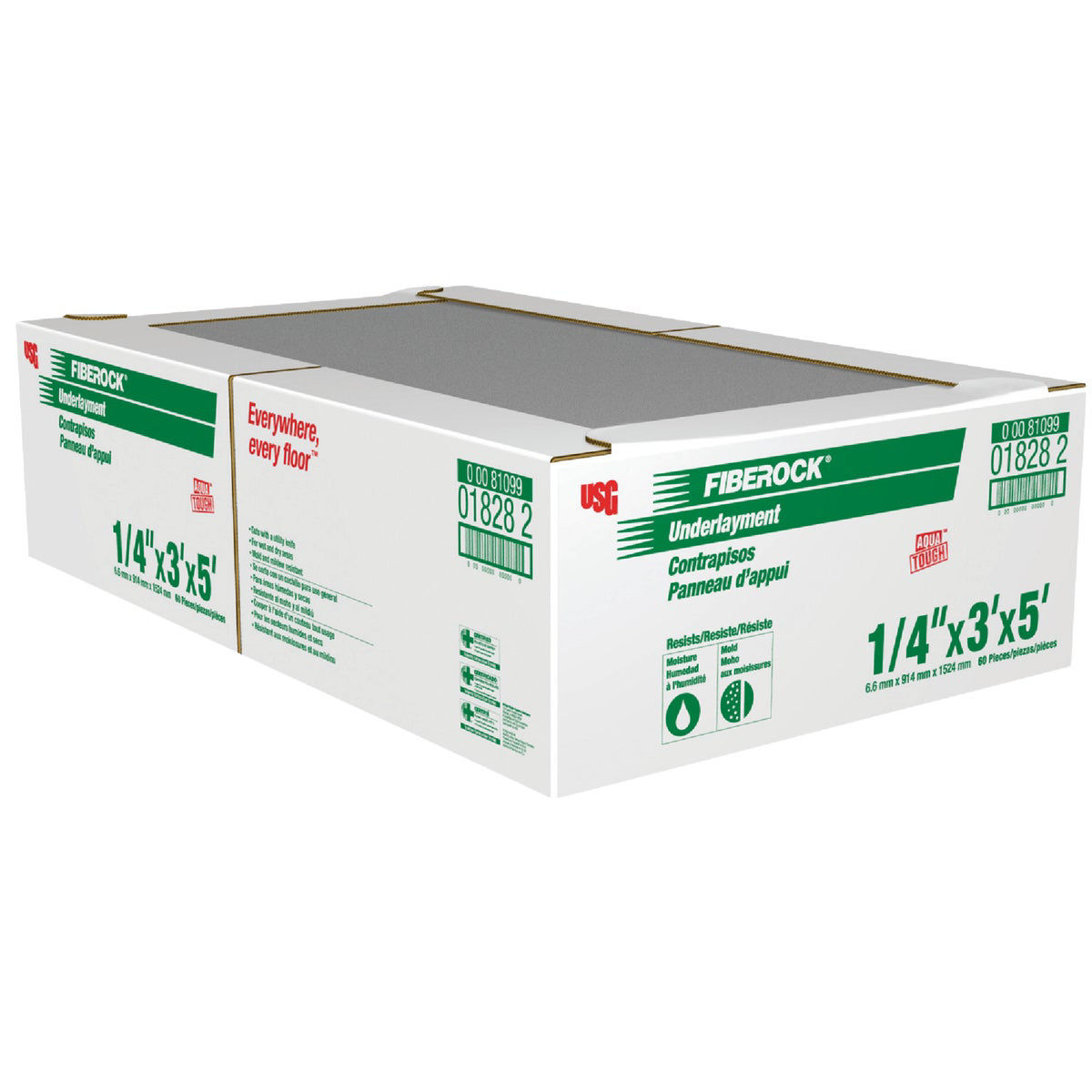 Fiberock AquaTough 1/4 In. x 3 Ft. W. x 5 Ft. L. Underlayment Do it Best