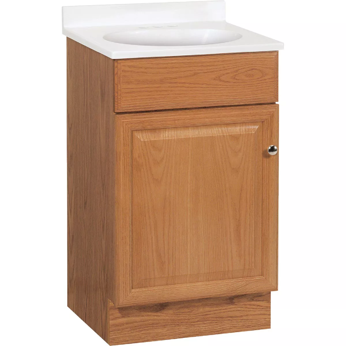 Continental Cabinets Richmond Oak 19 In. W x 35-1/4 In. H x 17 In. D Vanity with White Cultured Marble Top