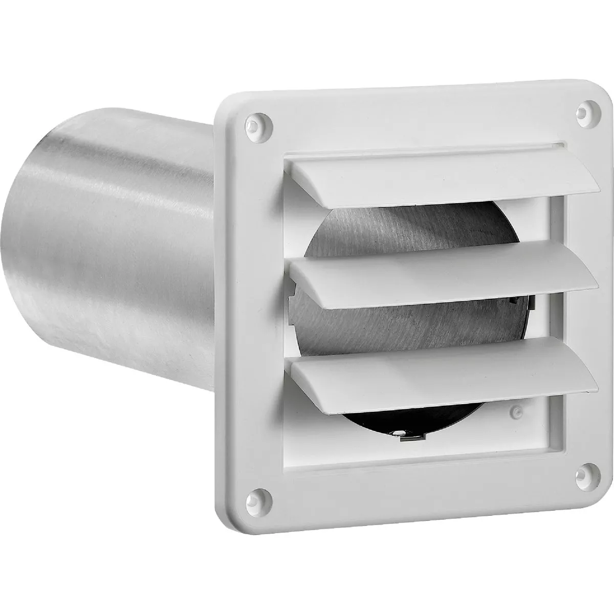 Lambro 4 In. White Plastic Exhaust Wall Louvered Vent - photo 4