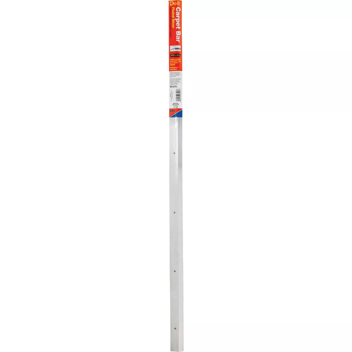 Do it Satin Silver Fluted 1-3/8 In. x 3 Ft. Aluminum Carpet Trim Bar, Wide - photo 2