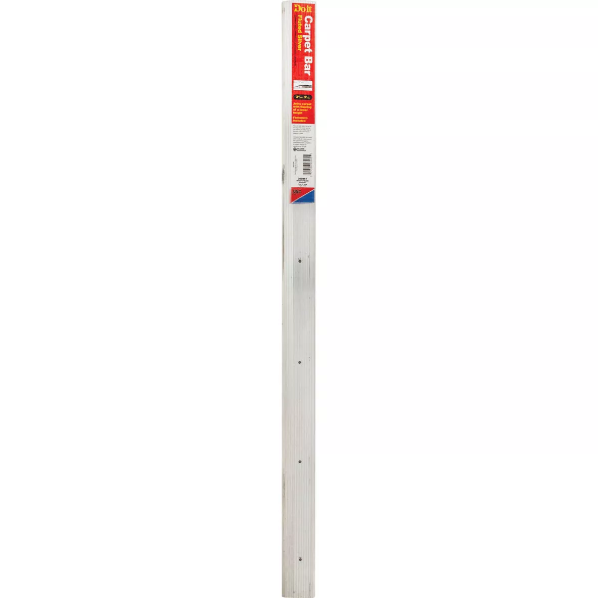 Do it Satin Silver Fluted 2 In. x 3 Ft. Aluminum Carpet Trim Bar, Extra Wide - photo 2