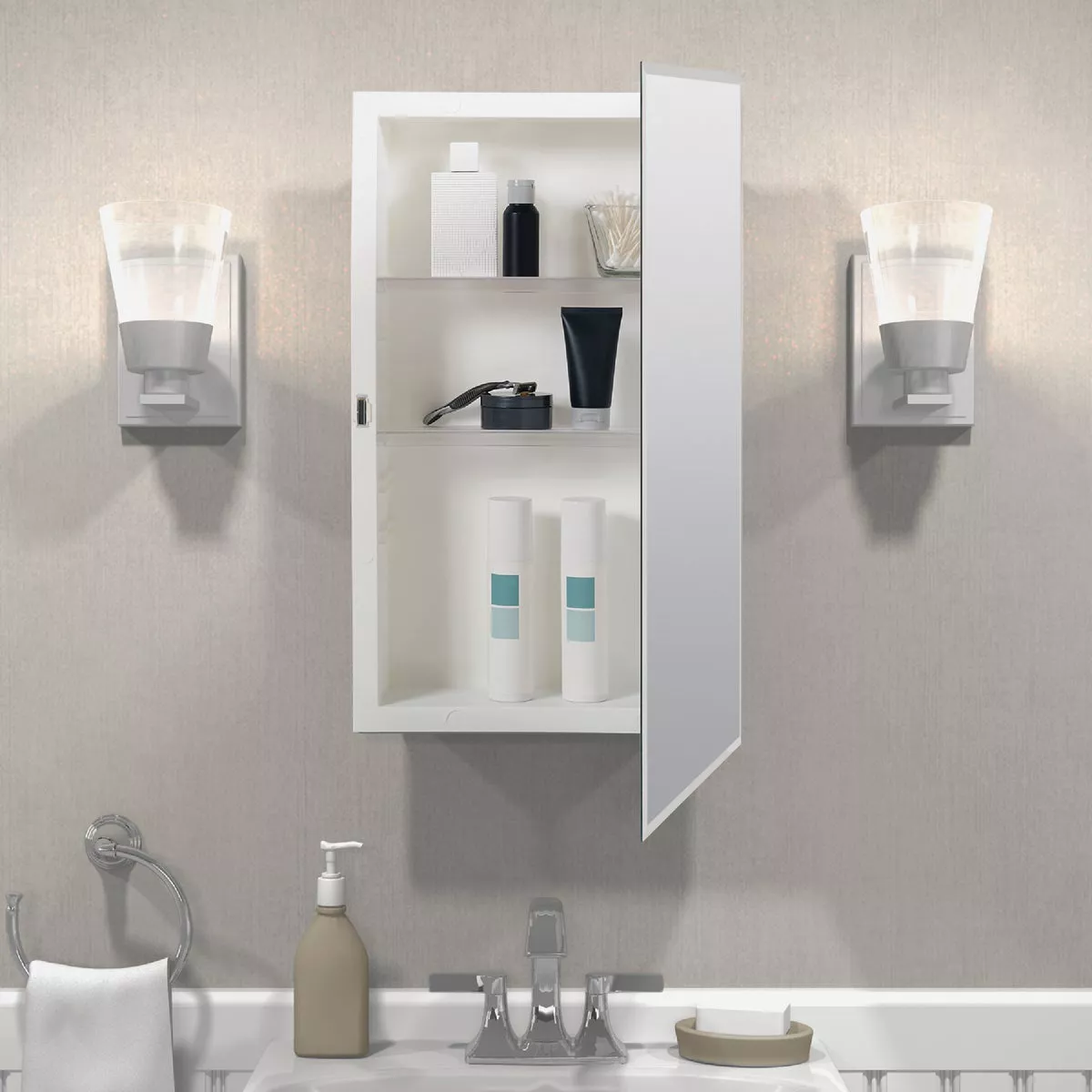 Zenith Frameless Beveled 16 In. W x 26 In. H x 4-1/2 In. D Single Mirror Surface/Recess Mount Medicine Cabinet - photo 4