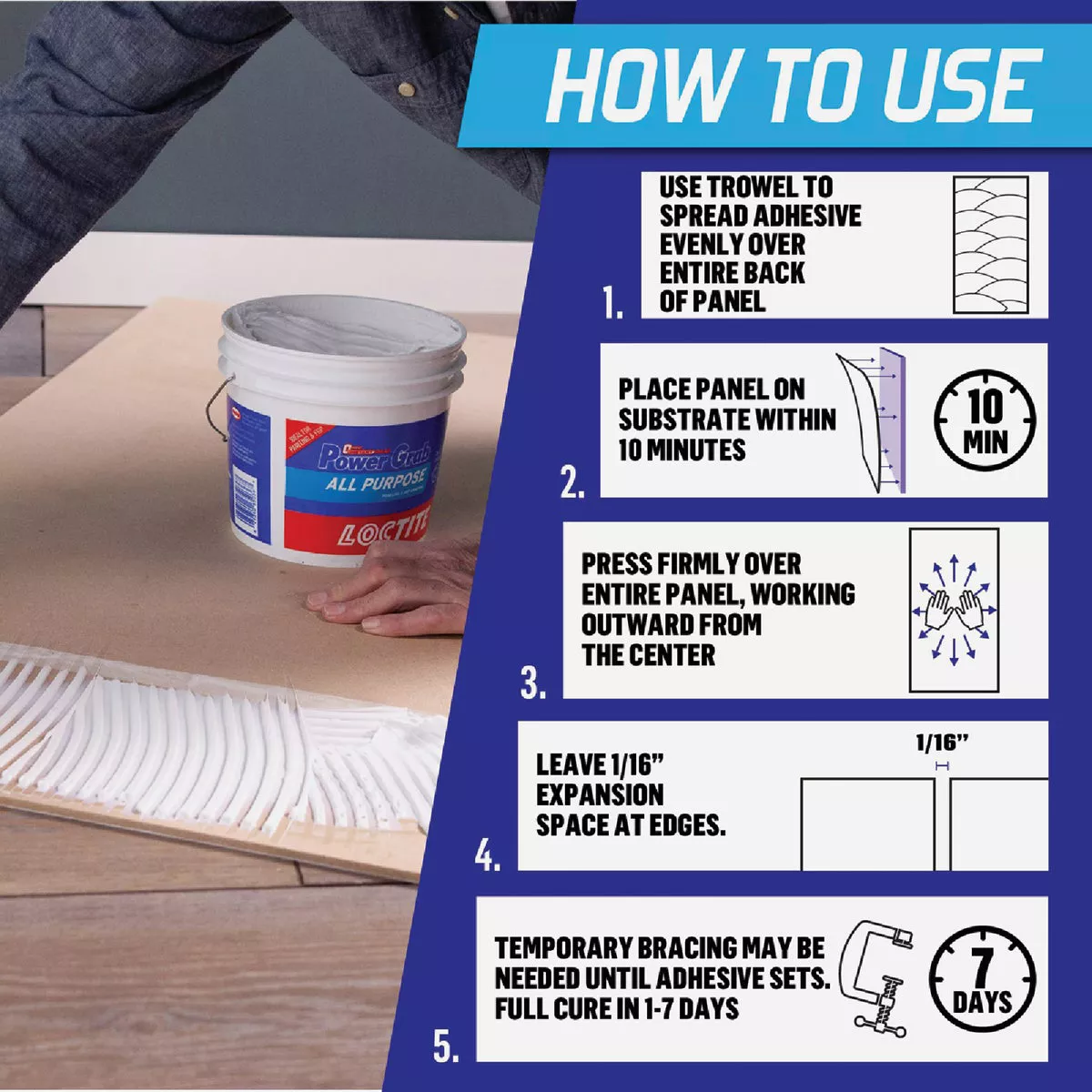 LOCTITE Power Grab 1 Gal. All-Purpose Paneling & FRP Adhesive | True ...
