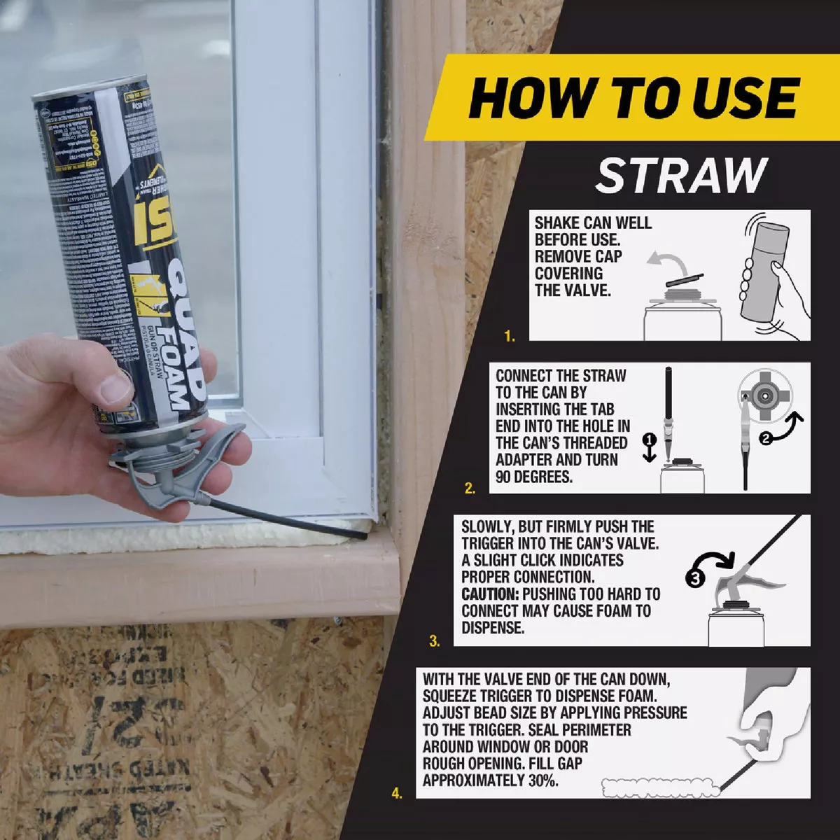 OSI Quad Foam 16 Oz. Dual Window & Door Foam Sealant - photo 4