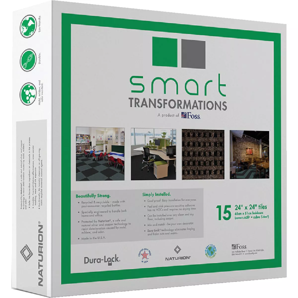 Smart Transformations 24 In. x 24 In. Espresso Mosaic Carpet Tile (15-Pack) - photo 5