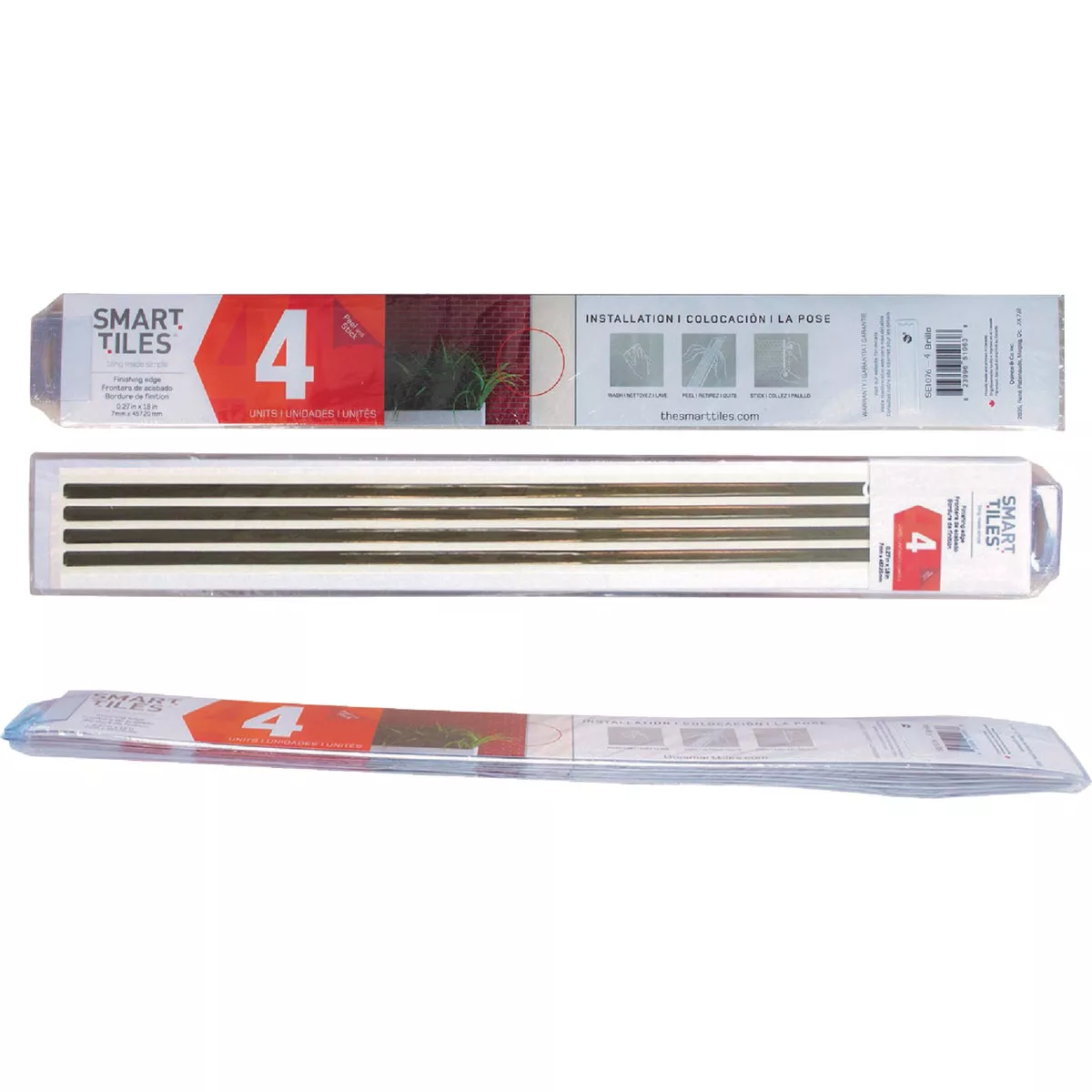 Smart Edge 0.27 In. x 18 In. Peel & Stick Edge Backsplash Trim, Ambra (Bronze Metallic) (4-Pack) - photo 2