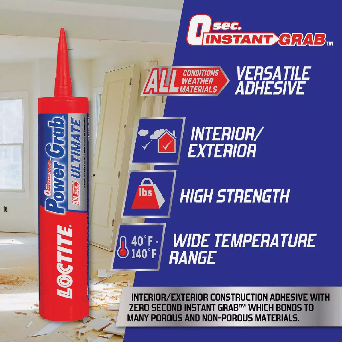 LOCTITE Power Grab 9 Oz. White Ultimate Construction Adhesive - photo 5