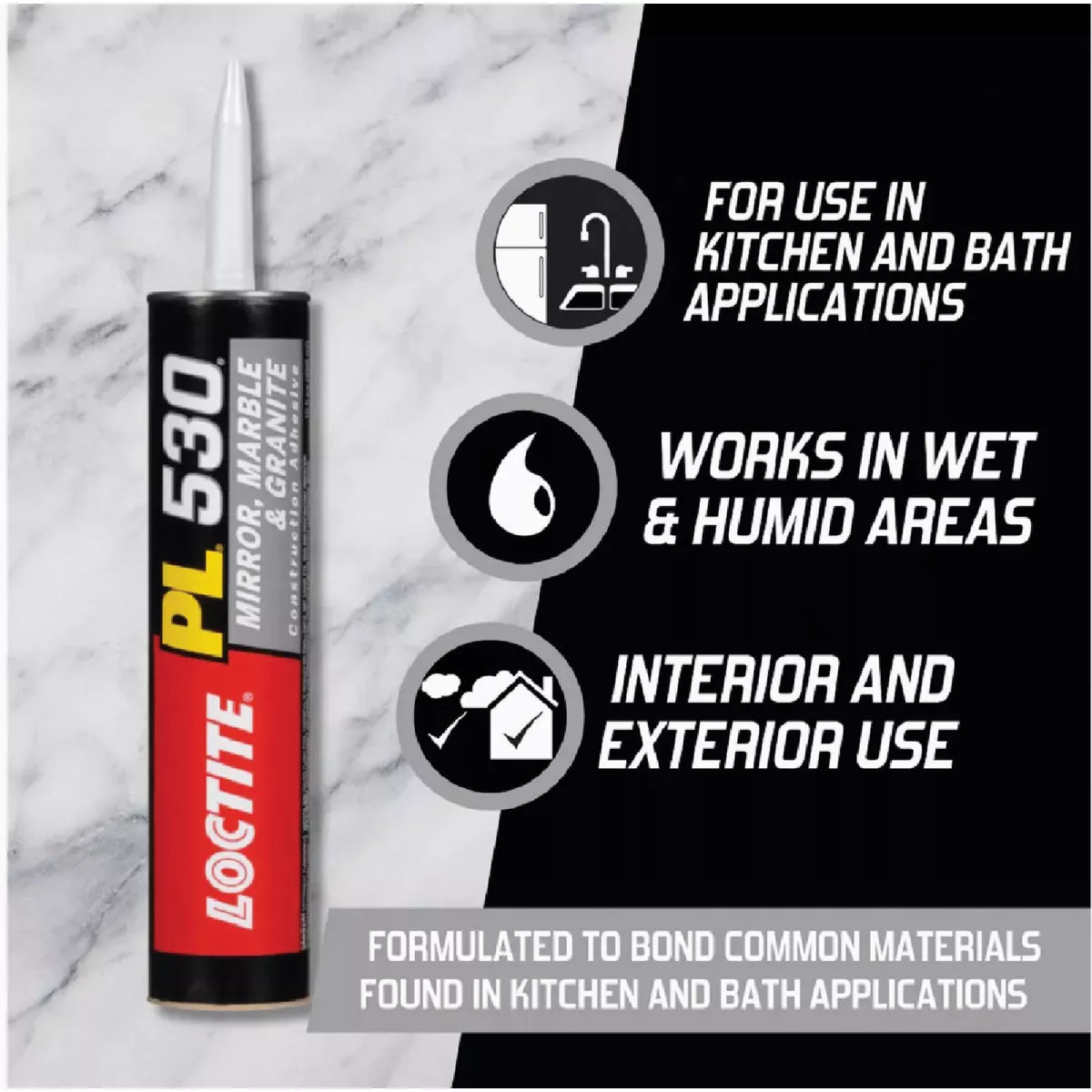 LOCTITE PL 530 10 Oz. Mirror, Marble & Granite Adhesive - photo 3
