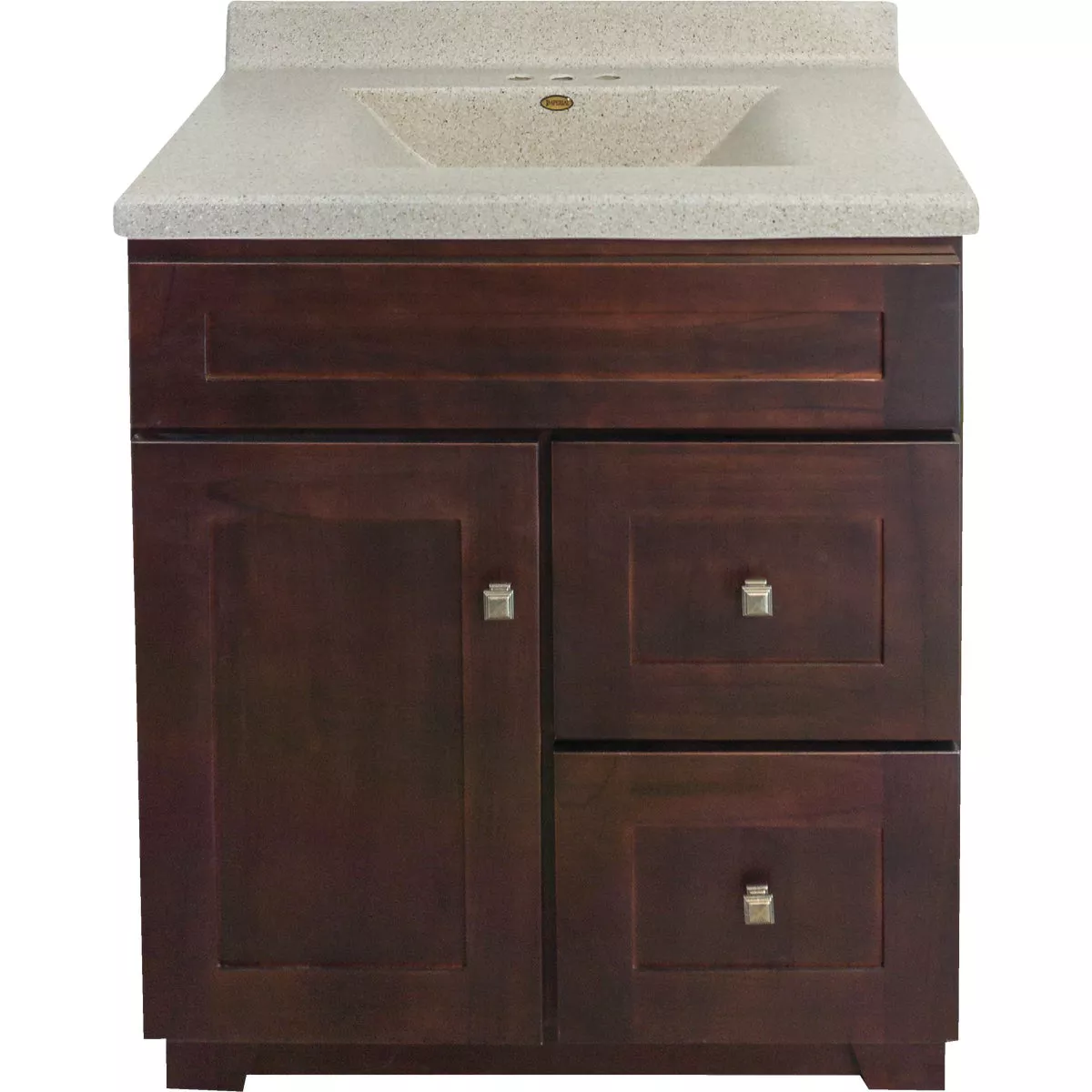 CraftMark CherryVale Shaker Cherry 30 In. W x 34 In. H x 21 In. D Vanity Base without Top, 1 Door/2 Drawer