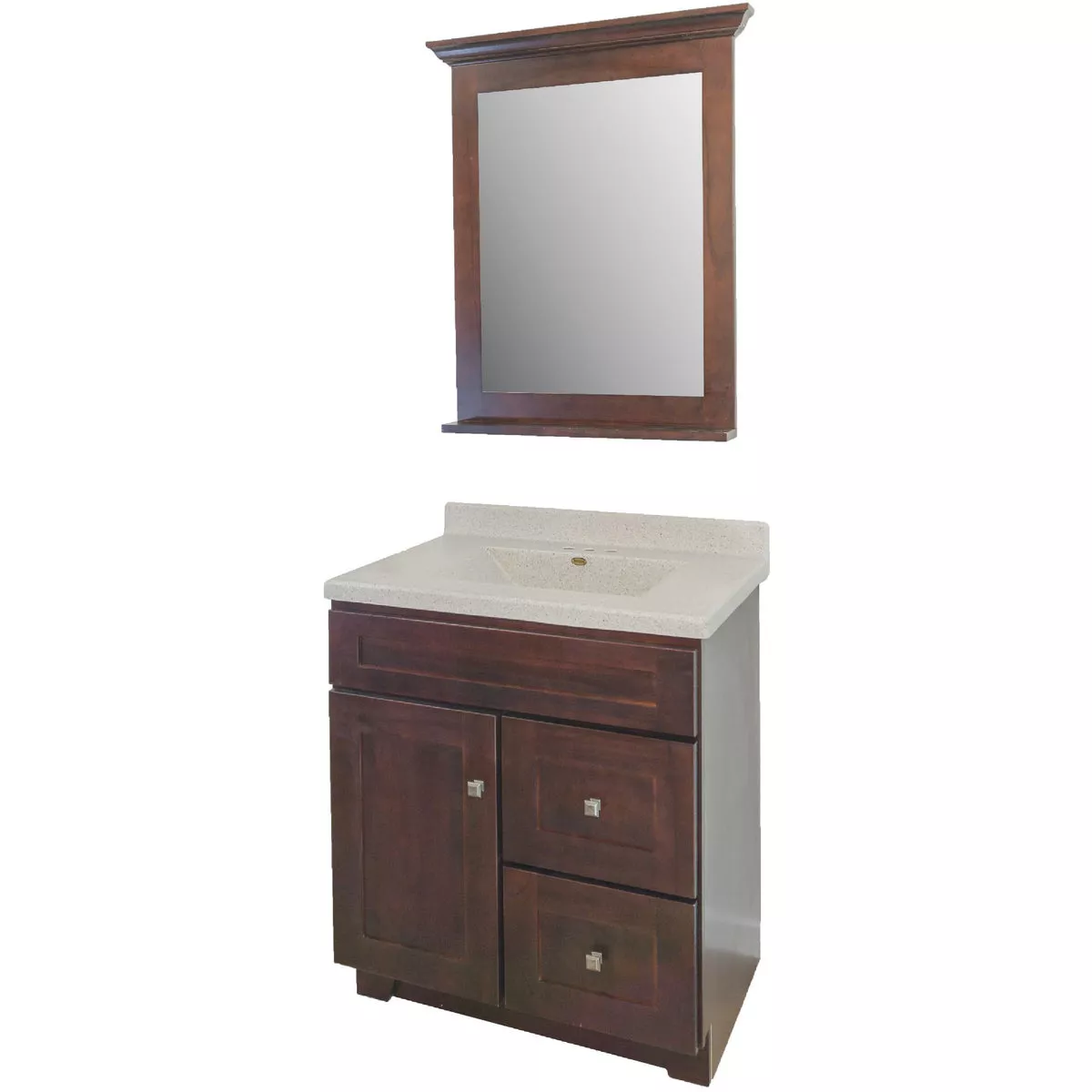 CraftMark CherryVale Shaker Cherry 30 In. W x 34 In. H x 21 In. D Vanity Base without Top, 1 Door/2 Drawer - photo 8