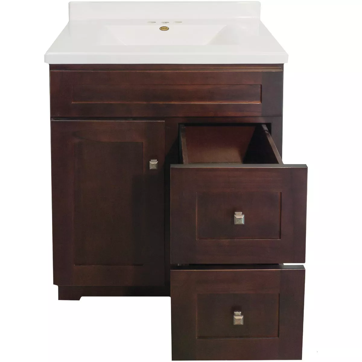 CraftMark CherryVale Shaker Cherry 30 In. W x 34 In. H x 21 In. D Vanity Base without Top, 1 Door/2 Drawer - photo 4