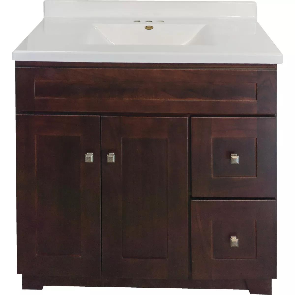 CraftMark CherryVale Shaker Cherry 36 In. W x 34 In. H x 21 In. D Vanity Base without Top, 2 Door/2 Drawer