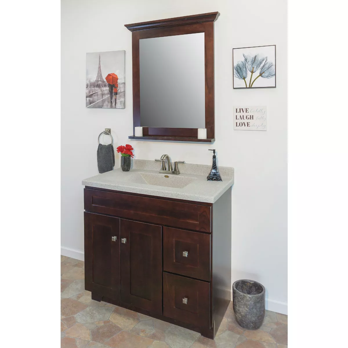 CraftMark CherryVale Shaker Cherry 36 In. W x 34 In. H x 21 In. D Vanity Base without Top, 2 Door/2 Drawer - photo 2
