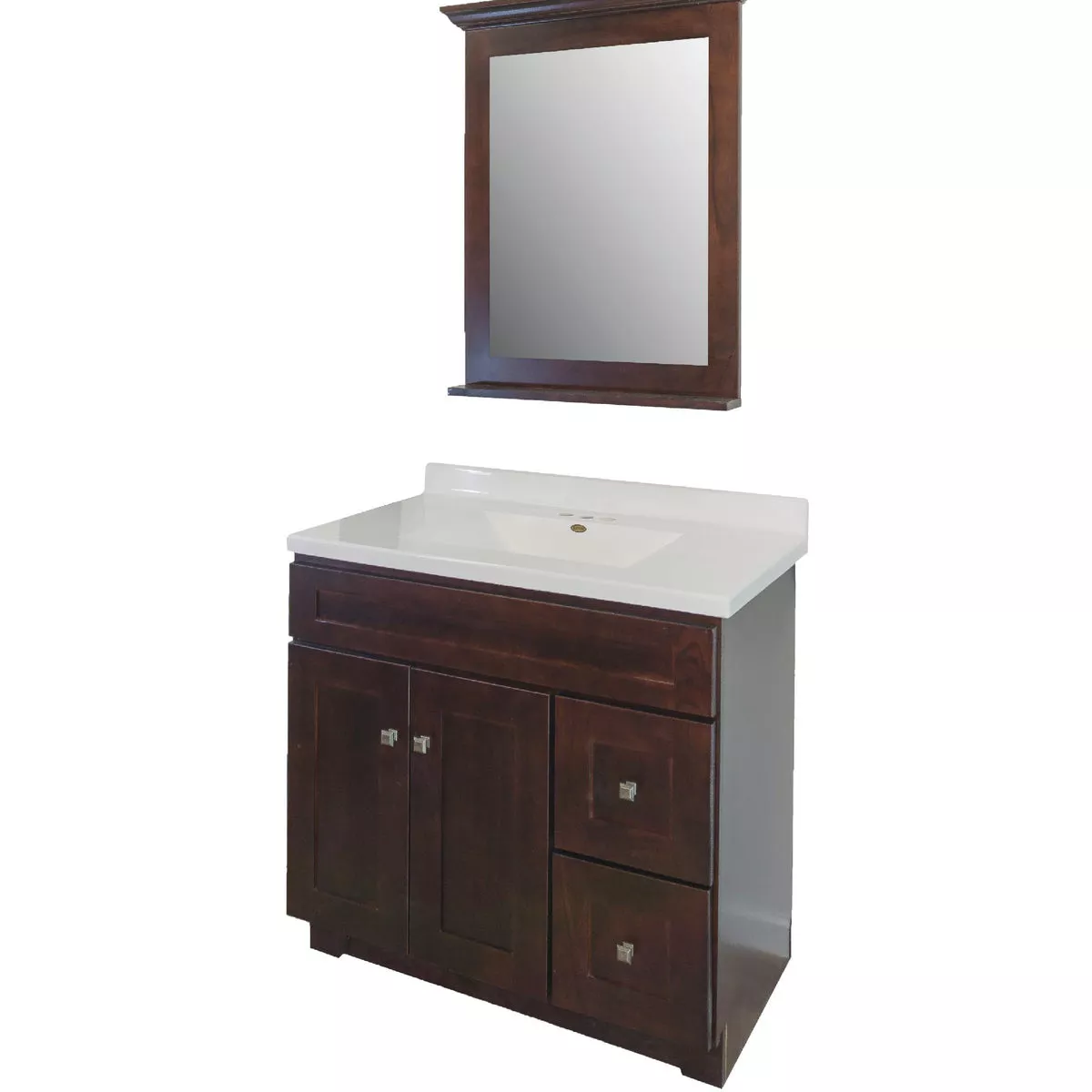 CraftMark CherryVale Shaker Cherry 36 In. W x 34 In. H x 21 In. D Vanity Base without Top, 2 Door/2 Drawer - photo 4