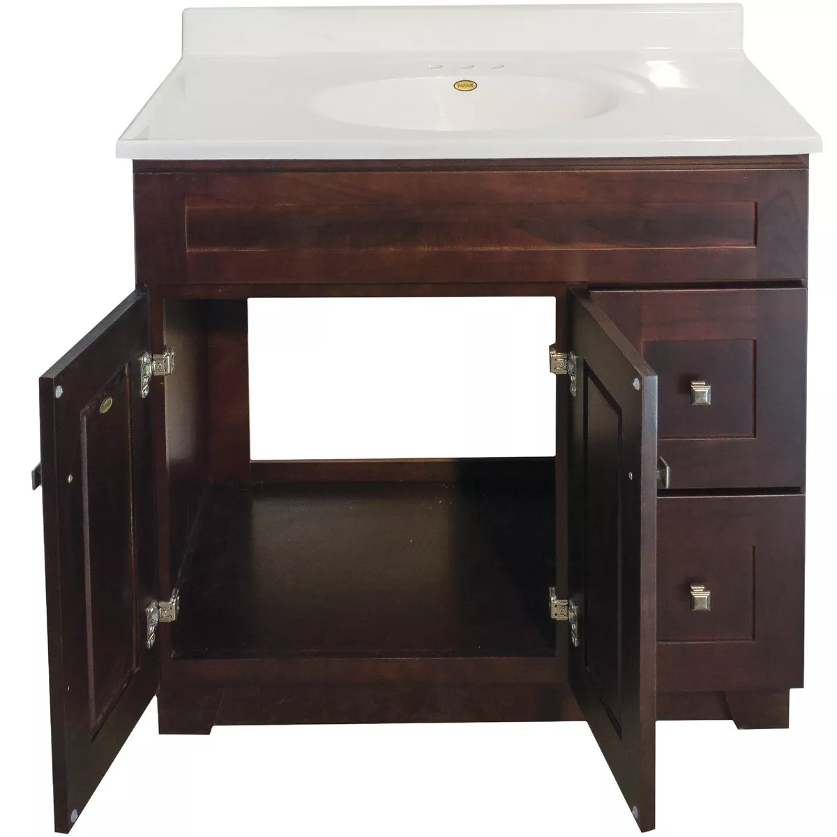 CraftMark CherryVale Shaker Cherry 36 In. W x 34 In. H x 21 In. D Vanity Base without Top, 2 Door/2 Drawer - photo 6