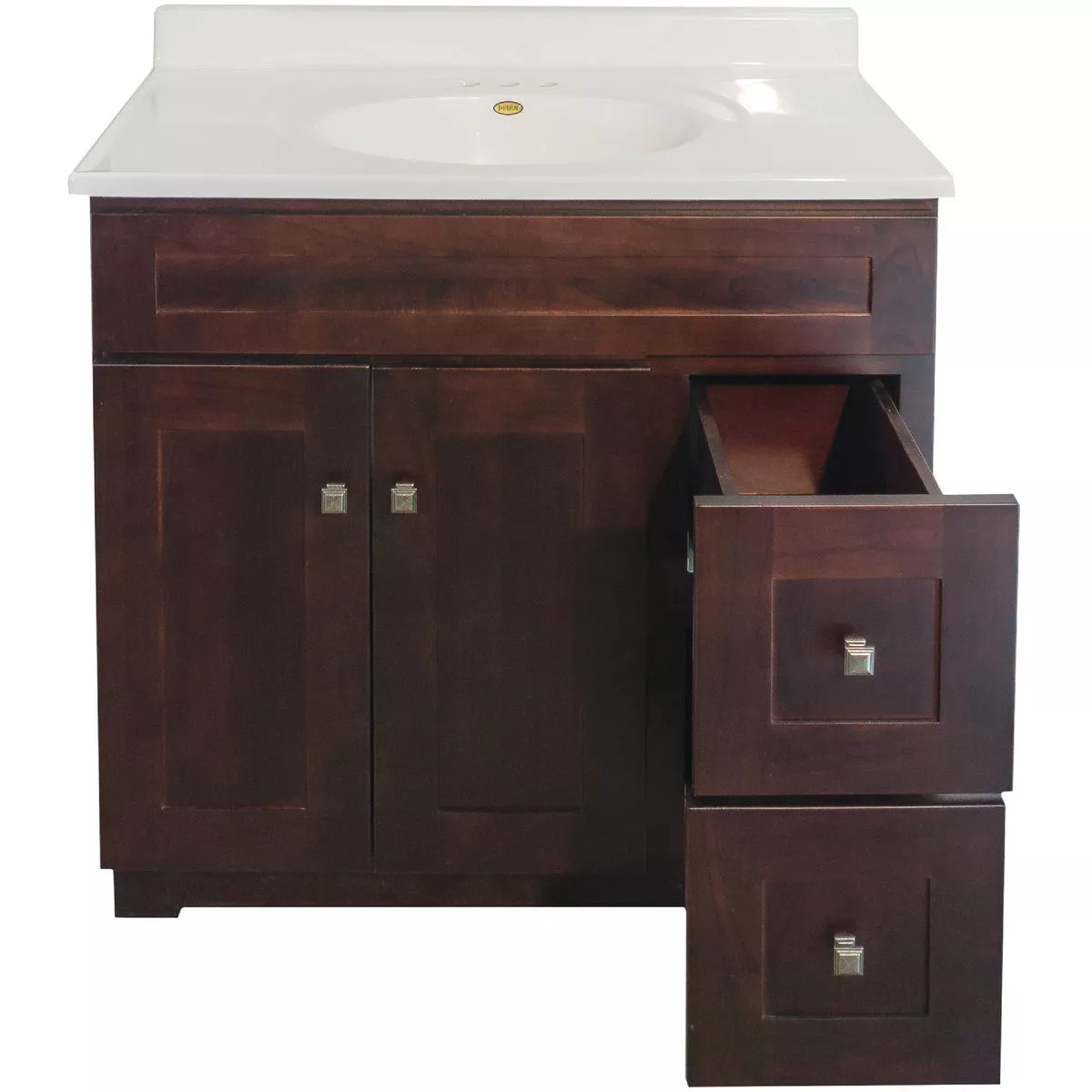 CraftMark CherryVale Shaker Cherry 36 In. W x 34 In. H x 21 In. D Vanity Base without Top, 2 Door/2 Drawer - photo 8