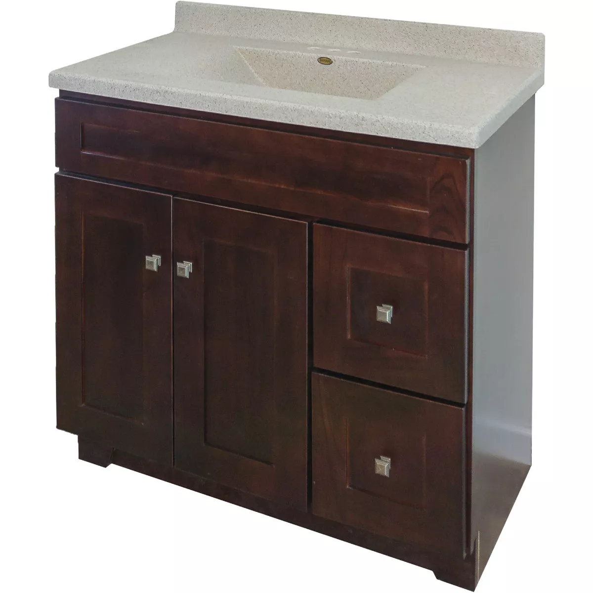 CraftMark CherryVale Shaker Cherry 36 In. W x 34 In. H x 21 In. D Vanity Base without Top, 2 Door/2 Drawer - photo 10