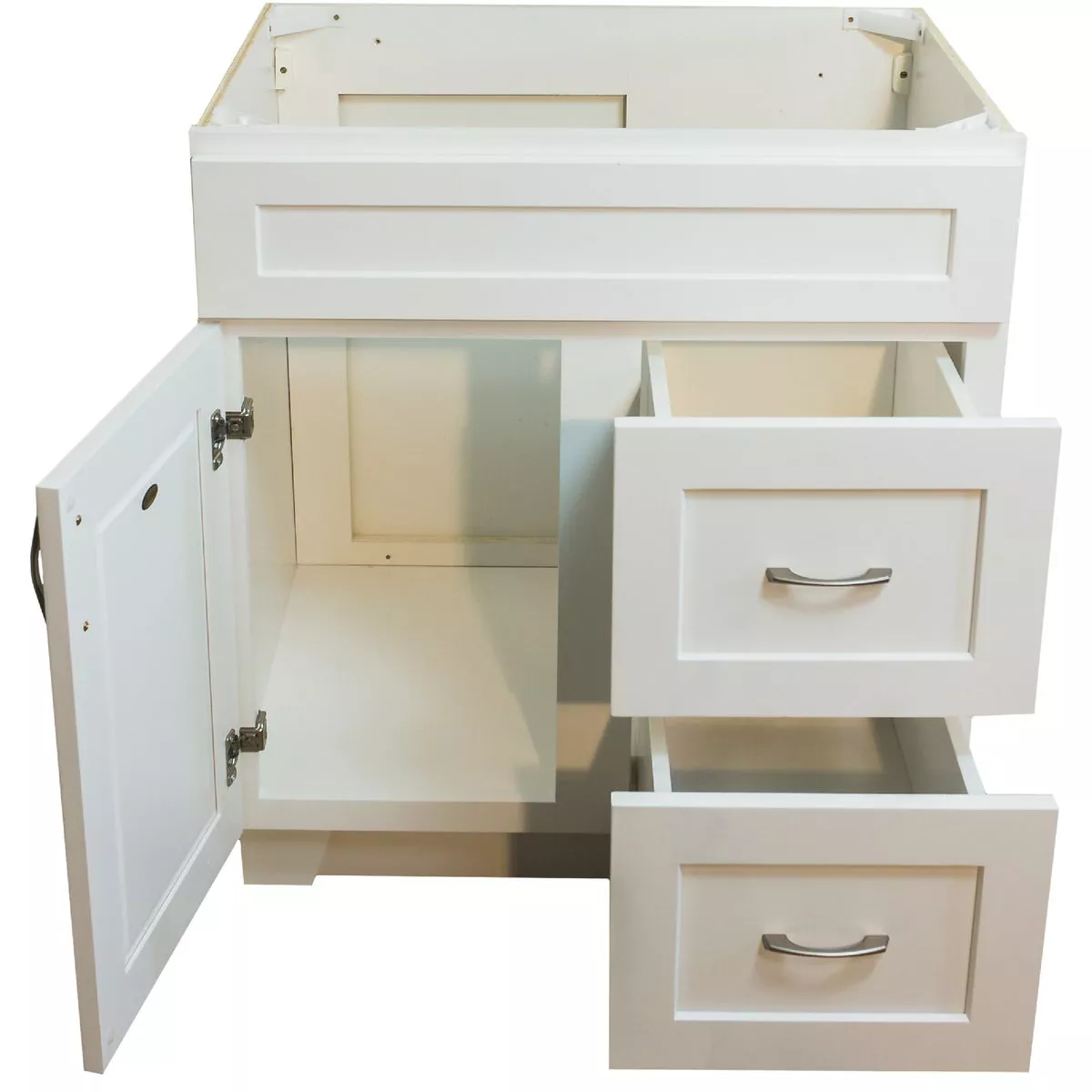CraftMark Shaker Retreat White 30 In. W x 34 In. H x 21 In. D Vanity Base without Top, 1 Door/2 Drawer - photo 10