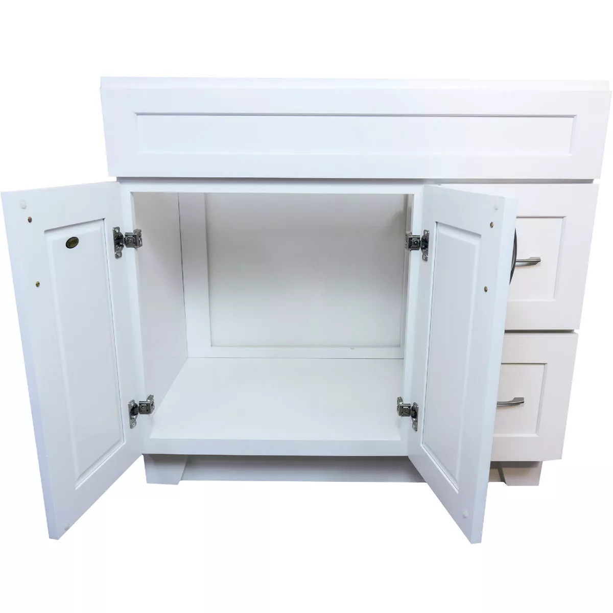 CraftMark Shaker Retreat White 36 In. W x 34 In. H x 21 In. D Vanity Base without Top, 2 Door/2 Drawer - photo 7
