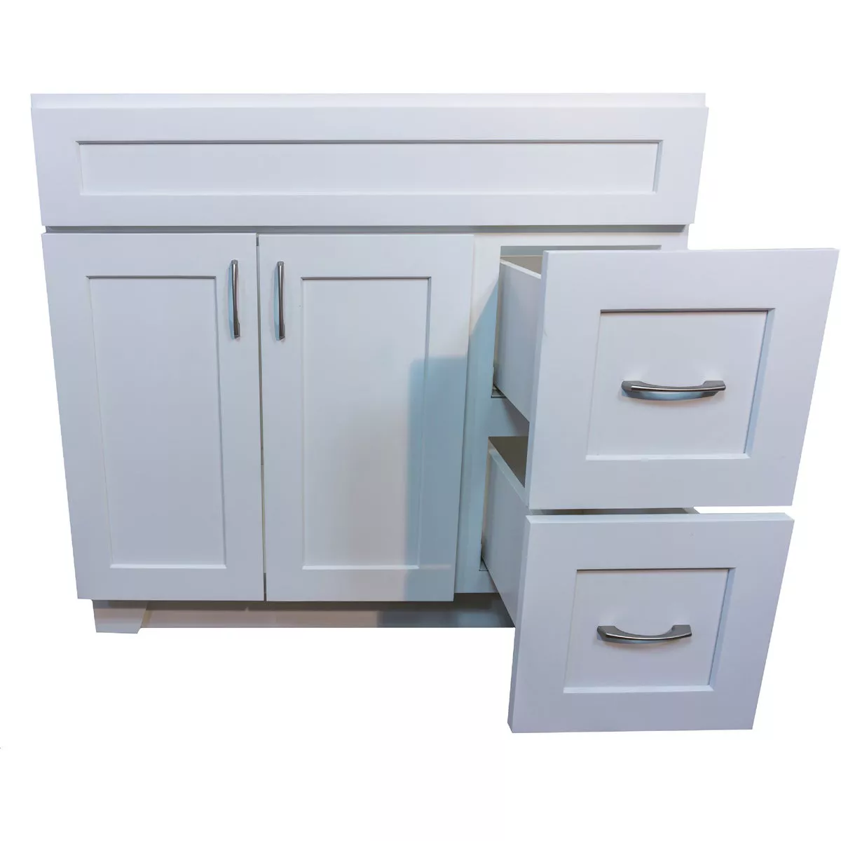CraftMark Shaker Retreat White 36 In. W x 34 In. H x 21 In. D Vanity Base without Top, 2 Door/2 Drawer - photo 8