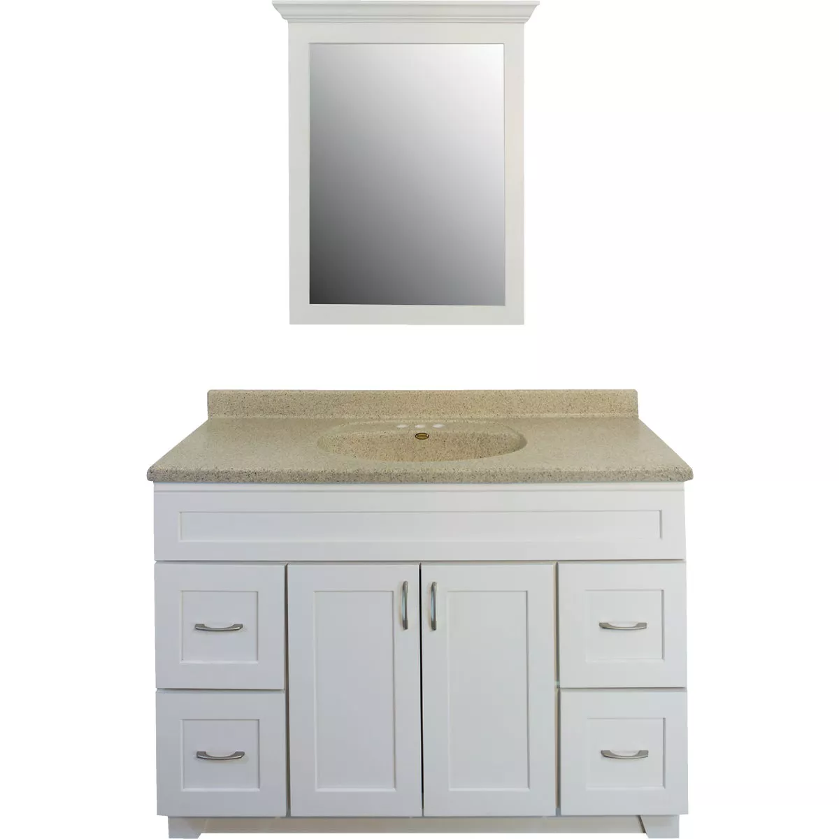 CraftMark Shaker Retreat White 48 In. W x 34 In. H x 21 In. D Vanity Base without Top, 2 Door/4 Drawer - photo 8