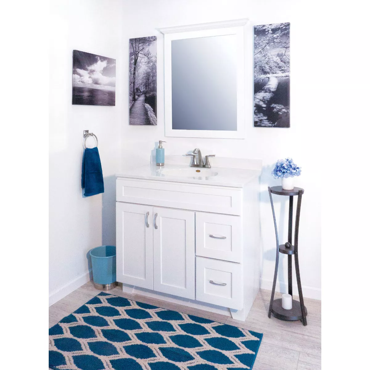 CraftMark Shaker Retreat White 48 In. W x 34 In. H x 21 In. D Vanity Base without Top, 2 Door/4 Drawer - photo 10