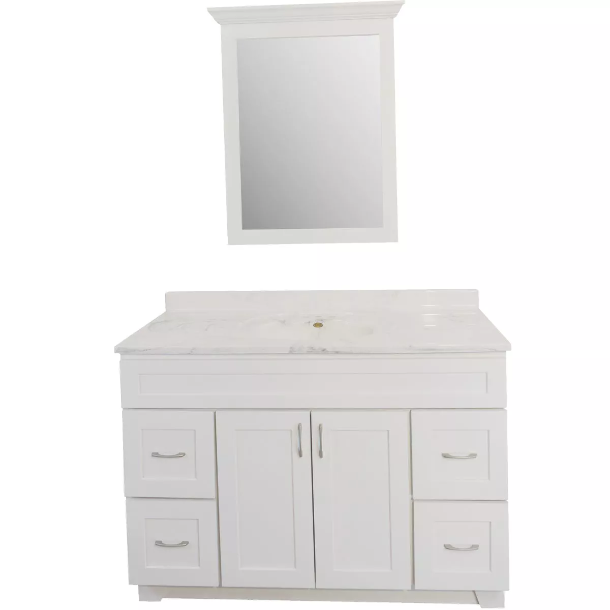 CraftMark Shaker Retreat White 48 In. W x 34 In. H x 21 In. D Vanity Base without Top, 2 Door/4 Drawer - photo 12