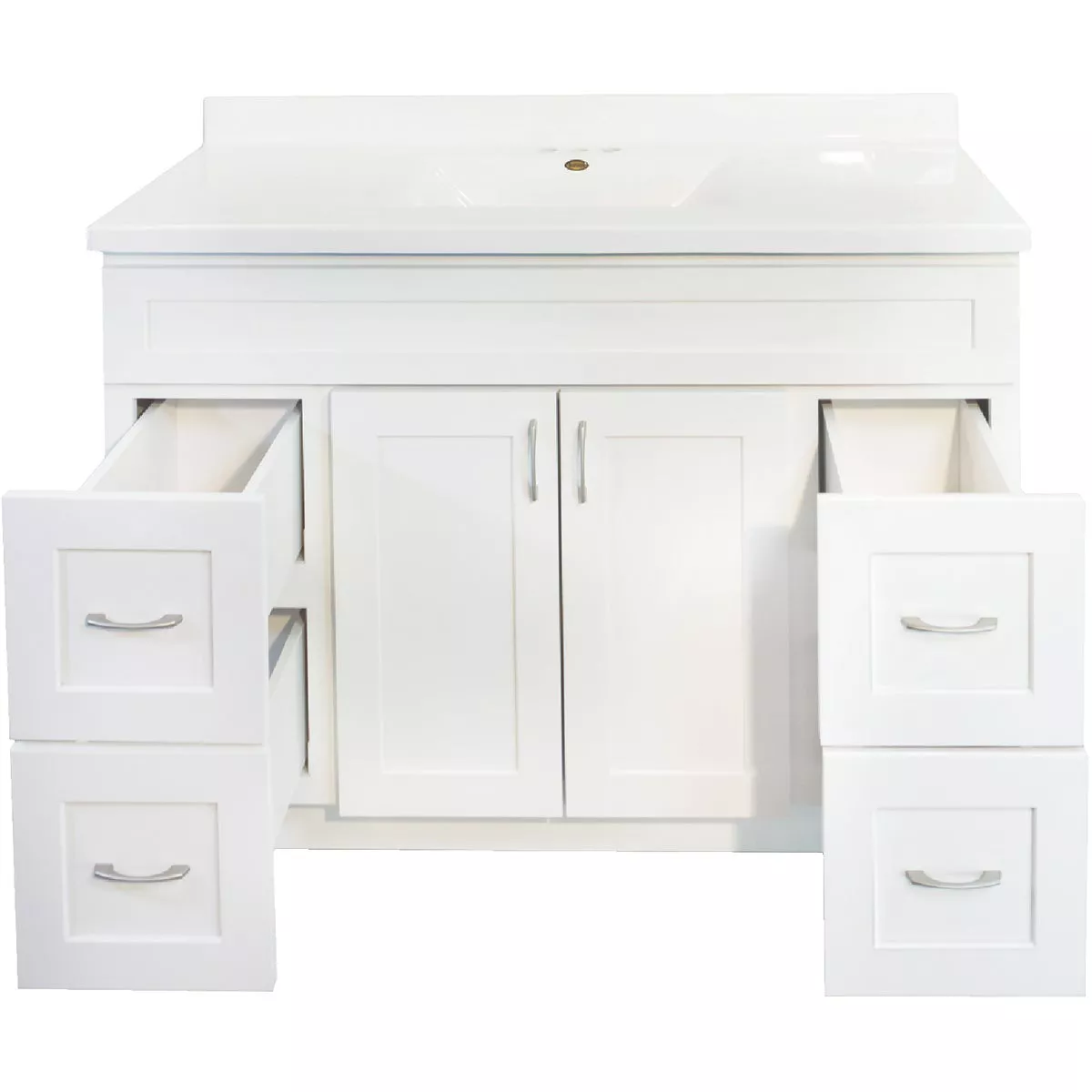 CraftMark Shaker Retreat White 48 In. W x 34 In. H x 21 In. D Vanity Base without Top, 2 Door/4 Drawer - photo 2