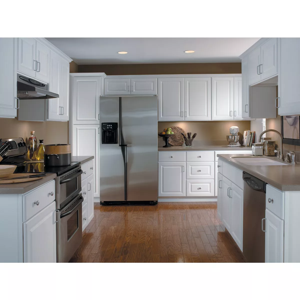 Continental Cabinets Hamilton 30 In. W. x 15 In. H. x 12 In. D. White Thermofoil Bridge Wall Kitchen Cabinet - photo 2