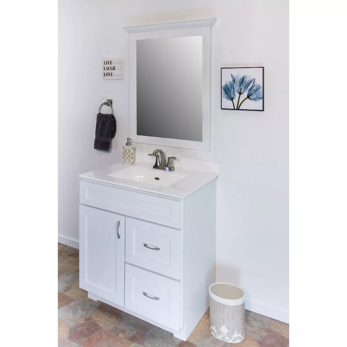 CraftMark Shaker Retreat White 30 In. W x 36 In. H Vanity Mirror - photo 3