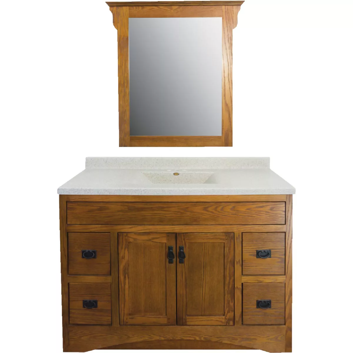 CraftMark Craftsmen Estate Oak 48 In. W x 34 In. H x 21 In. D Vanity Base without Top, 2 Door/4 Drawer - photo 3