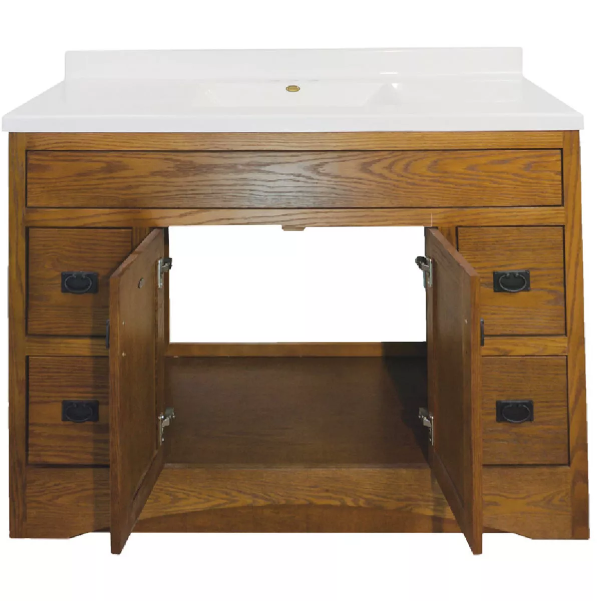 CraftMark Craftsmen Estate Oak 48 In. W x 34 In. H x 21 In. D Vanity Base without Top, 2 Door/4 Drawer - photo 6