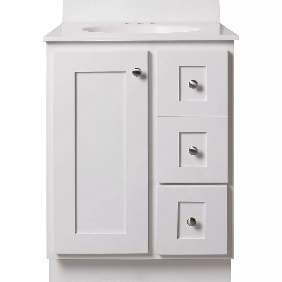 Ready to Assemble Standard 24 in. x 34-1/2 in. x 24 in. Drawer Base Cabinet in Carbon Marine Wood Ready to Assemble Standard 24 in. x 34-1/2 in. x 24 in. Drawer Base Cabinet in Carbon Marine Wood