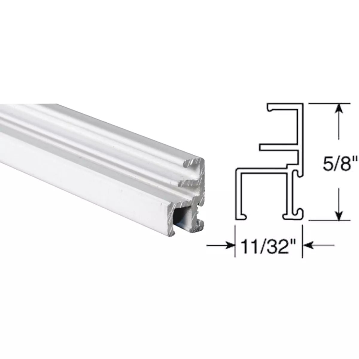 Prime-Line Make-2-Fit 11/32 x 5/8 x 72 White Aluminum Triple Track Screen Frame
