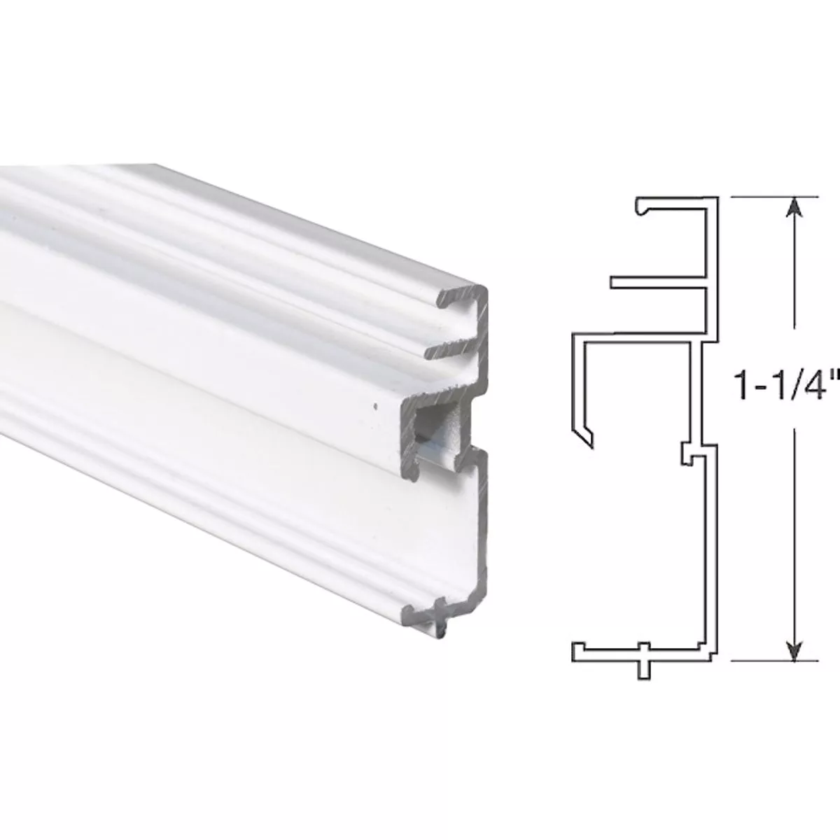 Prime-Line Make-2-Fit 1-1/4 x 72 White Aluminum Triple Track Screen Frame