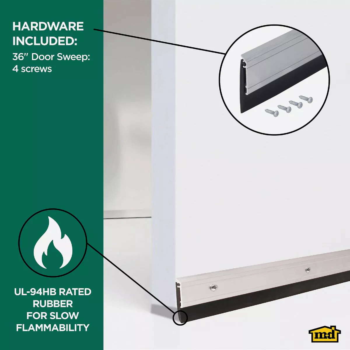 M-D Building Products Ultra 0.25 In. 36 In. Silver Door Sweep - photo 4