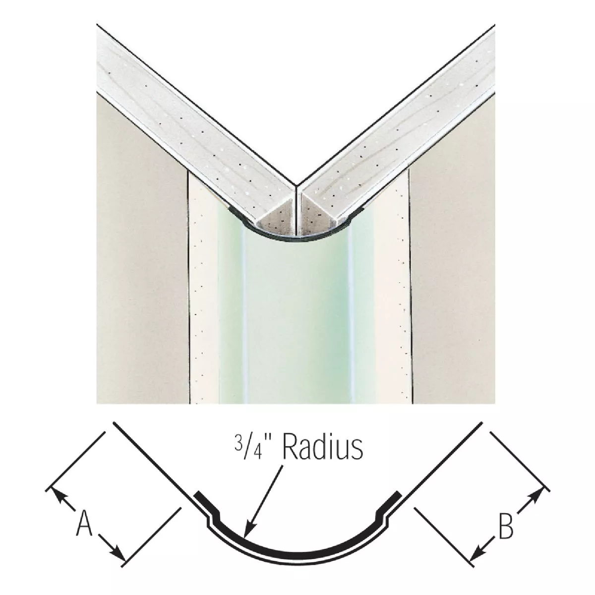 Beadex 3/4 In. x 8 Ft. Paper Faced Metal Bullnose Outside Corner Bead